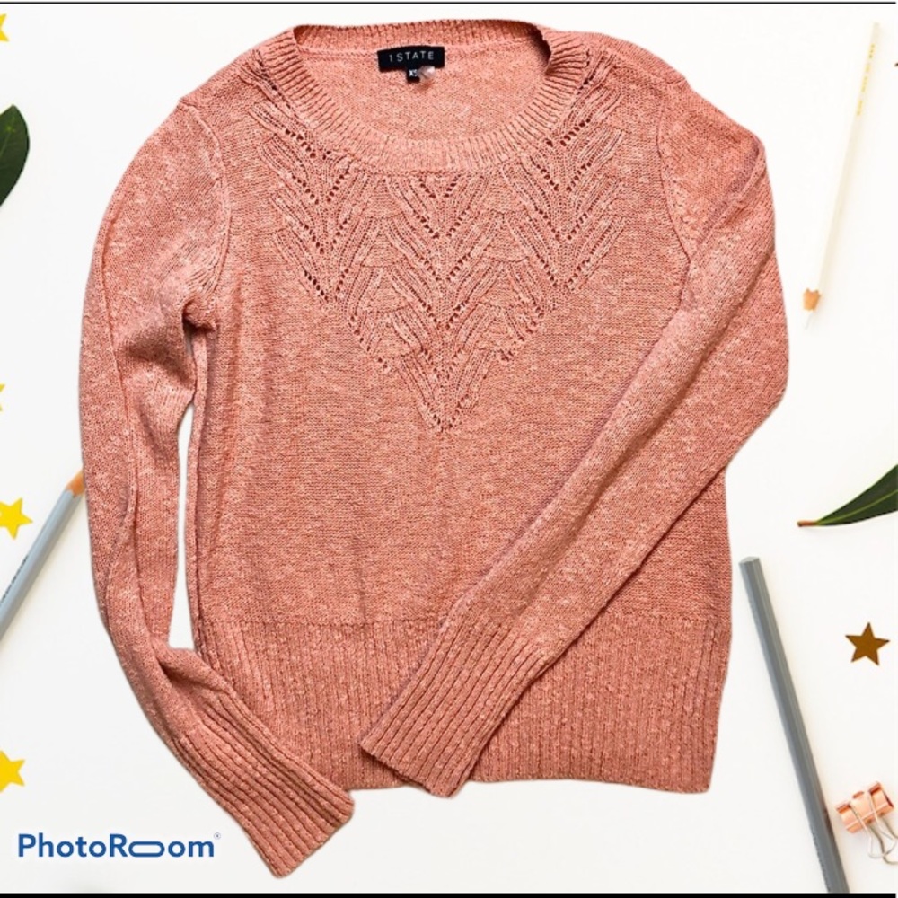 1. State XS Rose Pink knit Sweater pullover EUC